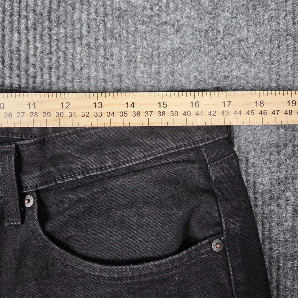 Levis 506 Standard Straight Leg Jeans Mens 34x32 Faded Black Denim A7700-0005